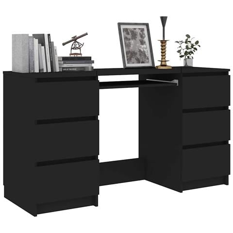 Scrivania Nera 140x50x77 cm in Legno Multistrato - Foto 2