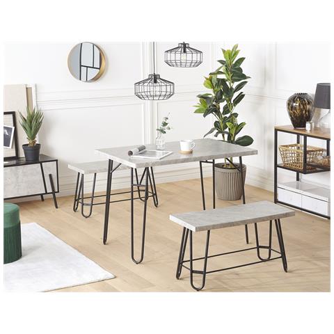 Set Da Pranzo A 4 Posti Grigio E Nero Kempton - Foto 14