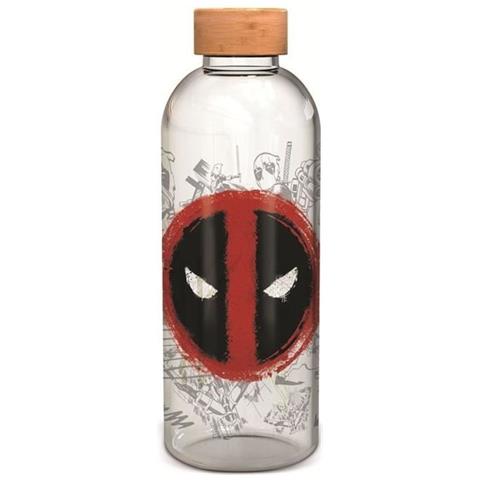 Bottiglia Grande - Stor - Deadpool - Vetro Con Custodia In Silicone - Riutilizzabile - 1030 Ml - Foto 1