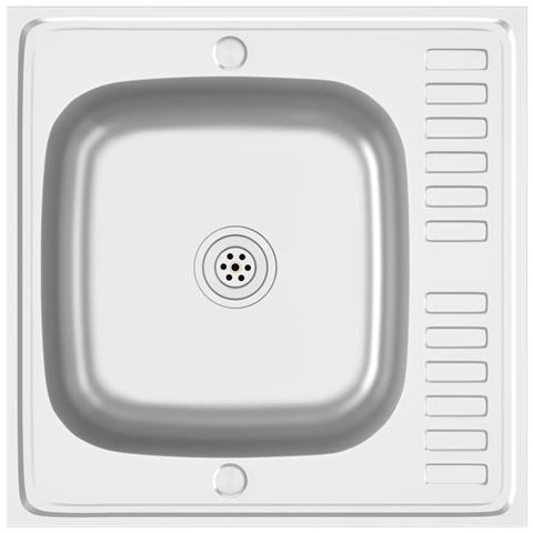 Lavello da Cucina con Scarico Argento 600x600x155 mm Acciaio - Foto 1