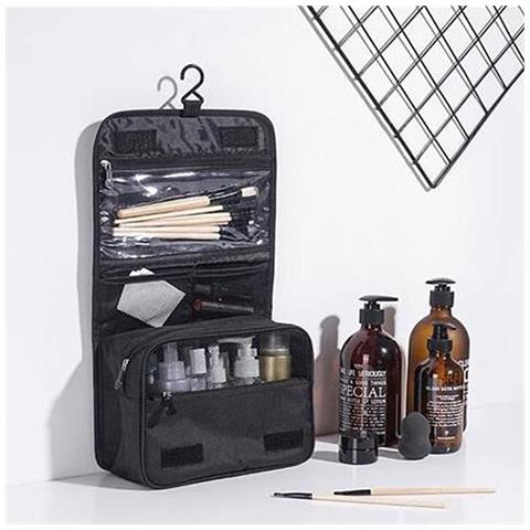 Beauty Case Sospeso Con Gancio In Poliestere Nero Black - Foto 12