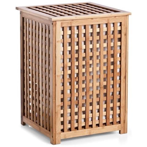 Cesto Portabiancheria In Bambù Con Coperchio - Cartuccia Rimovibile 92 Litri, Bamboo - Foto 1