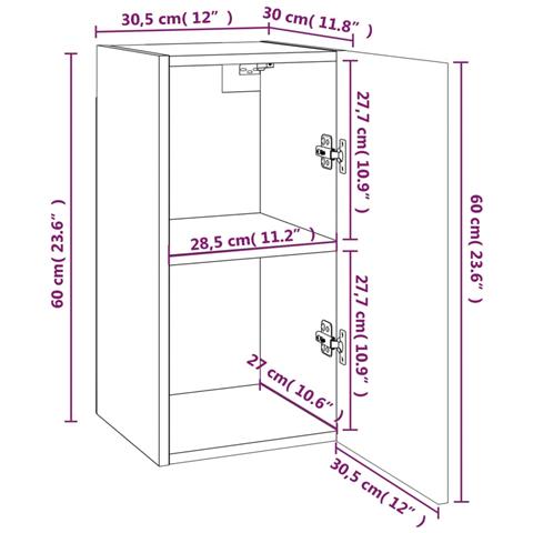 Mobile Tv Rovere Marrone 30,5x30x60 Cm In Legno Ingegnerizzato - Foto 2