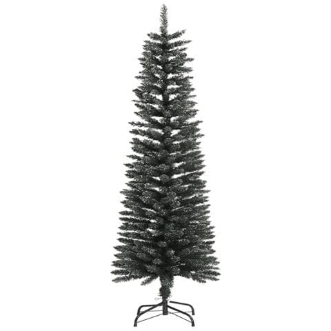 Albero Di Natale Artificiale Sottile Con Base Verde 120 Cm Pvc - Foto 2