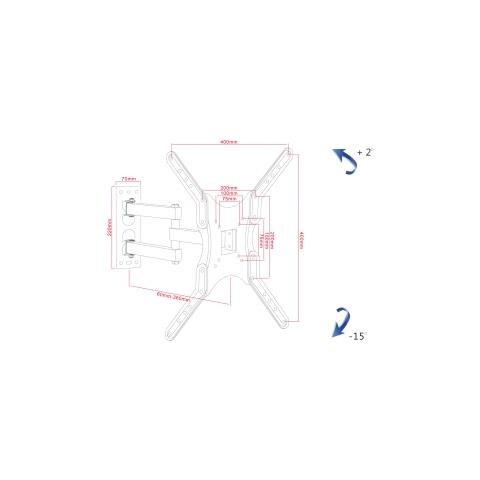 Supporto TV a Muro AR-61A da 19-56" Peso Massimo Supportato 30 Kg Colore Nero - Foto 8