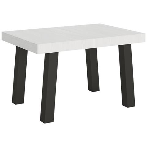 Tavolo Allungabile 90x130/390 Cm Bridge Telaio Antracite - Bianco Frassino - Foto 6