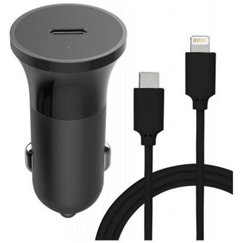 Caricatore Da Auto Usb C Cavo Usb C/lightning Power Delivery Da 20 W, Nero - Foto 1