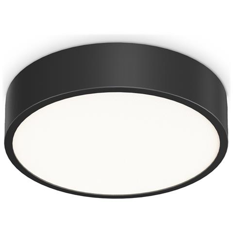 Plafoniera Contemporanea Ray Metallo Nero Led Integrato 13w 3000k Ip44 - Foto 1