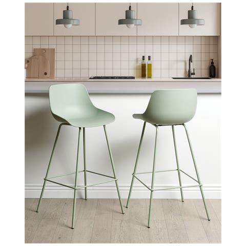 Set Di 2 Sedie Alte Emmet Verde Chiaro - Foto 1