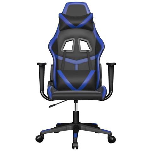 Sedia Da Gaming Massaggiante Nero E Blu In Similpelle - Foto 3