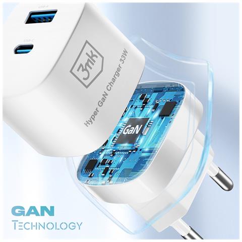 Caricabatterie Da Muro Compatto Usb E Usb-c 33w, Bianco - Foto 2