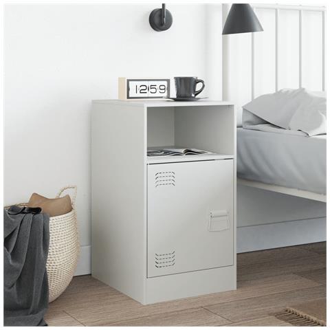 Comodino Bianco 34,5x39x62 cm in Acciaio - Foto 10