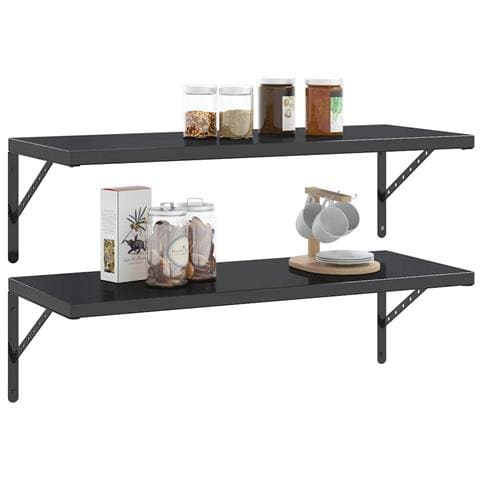 Staffe Per Mensola 4 Pz 40x2,5x25 Cm In Acciaio Inox Nero - Foto 2