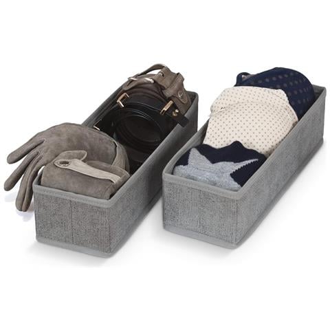 Domopak Living - Set 2 Divisori Per Cassetti In Tnt Stone Grey 30x10,5x8cm - Foto 1