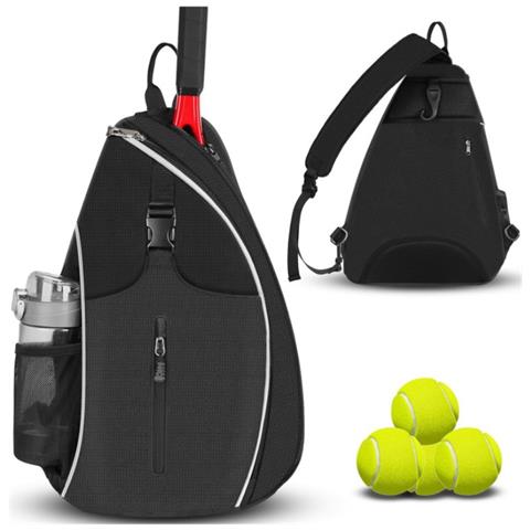 Borsa Da Racchetta Da Badminton Impermeabile, Borsa Da Tennis A Tracolla Singola Black - Foto 1