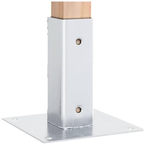 Basi per Pali Quadrate 4 pz Argento 51x51 mm in Acciaio Zincato - Foto 9