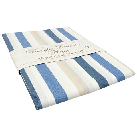 Tovaglia Miros Resinata Antimacchia Copritavolo Cucina Disegno James 140x180 Blu - Foto 5