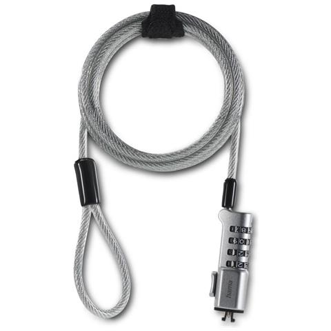 Laptopschloss Nano Zahlenschloss 4-stellig Carbonstahl Silber - Laptopschloss Nano - Zahlenschloss 4-stellig - Carbonstahl - Silber (00126822) - Foto 1