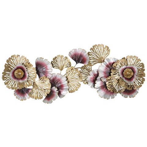 Decorazione In Metallo 3d Fiori 15 - Multicolore - Metallo - 130x5,5x54 Cm - Foto 1