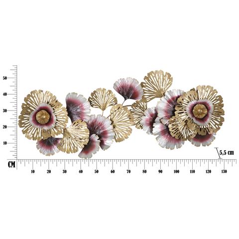Decorazione In Metallo 3d Fiori 15 - Multicolore - Metallo - 130x5,5x54 Cm - Foto 6