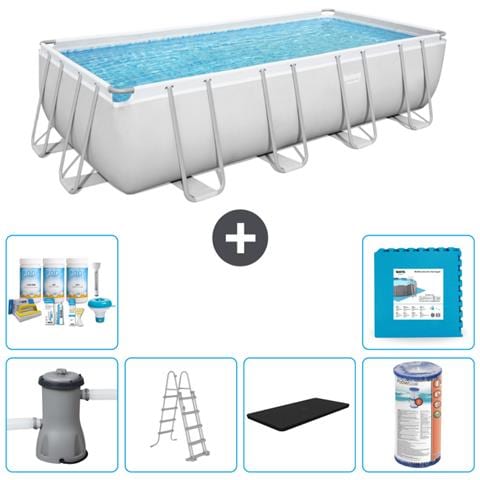 Piscina Fuori Terra - Rettangolo - 488x244x122 Cm - Grigio - Include Accessori Coordinati Cb30 - Foto 1
