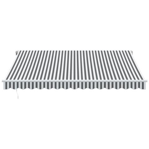 Lusso Casadino -  Tenda Da Sole Retrattile Manuale Antracite E Bianco 400x300 Cm - Foto 2