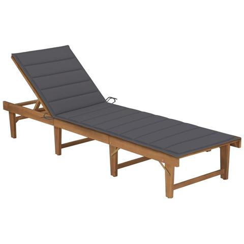 Lusso Casadino -  Lettino Prendisole Pieghevole Con Cuscino In Massello Di Acacia - Foto 2