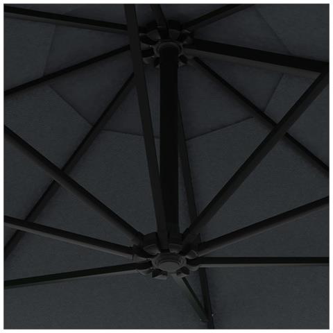 Ombrellone Da Giardino A Parete Con Led 300 Cm Antracite - Foto 8