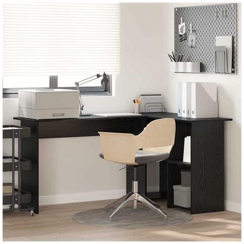 Scrivania Nera in Quercia Quercia Nera Legno ingegnerizzato Medio - Foto 2