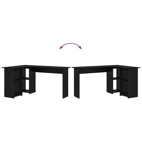 Scrivania Nera in Quercia Quercia Nera Legno ingegnerizzato Medio - Foto 9