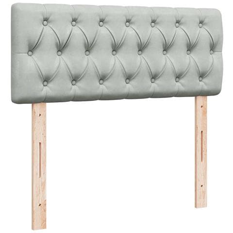 Pouf Letto con Materasso Grigio Chiaro 120x190 cm in Velluto - Foto 9