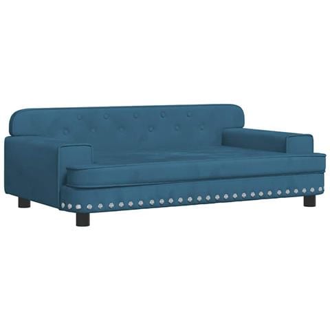 Lettino per Cani Blu 90x53x30 cm in Velluto - Foto 1