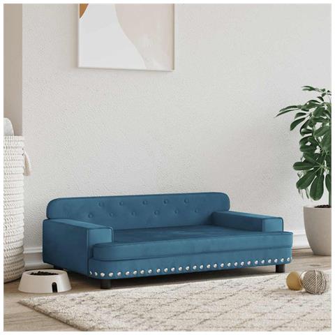 Lettino per Cani Blu 90x53x30 cm in Velluto - Foto 2