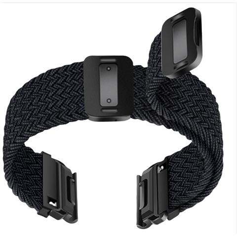 Cinturino Intrecciato In Nylon Elastico Con Fibbia Magnetica A Sgancio Rapido Compatibile Con Garmin Fenix Series Black 22 Mm - Foto 2
