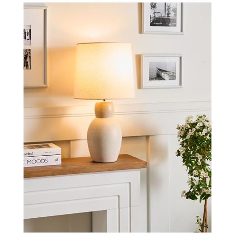 Lampada Da Tavolo Deduru Ceramica Beige - Foto 1