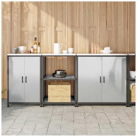 Set di Stoccaggio per Cucina 3 pcs Argento 210 x 50 x 92 cm - Foto 2