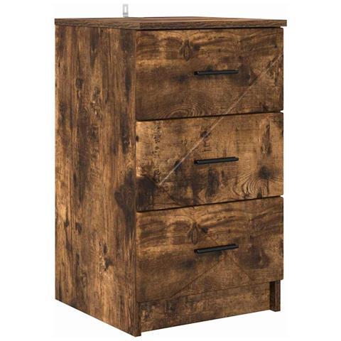 Armadio da Notte Rovere fumo 38 x 38 x 66 cm Legno multistrato - Foto 1