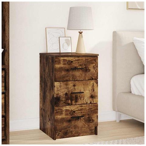 Armadio da Notte Rovere fumo 38 x 38 x 66 cm Legno multistrato - Foto 2