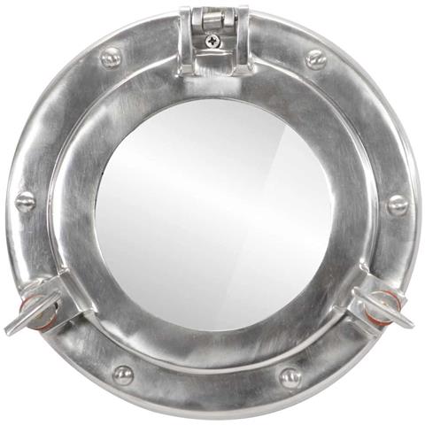 Specchio da Parete Design Oblò Ø23 cm in Alluminio e Vetro - Foto 2