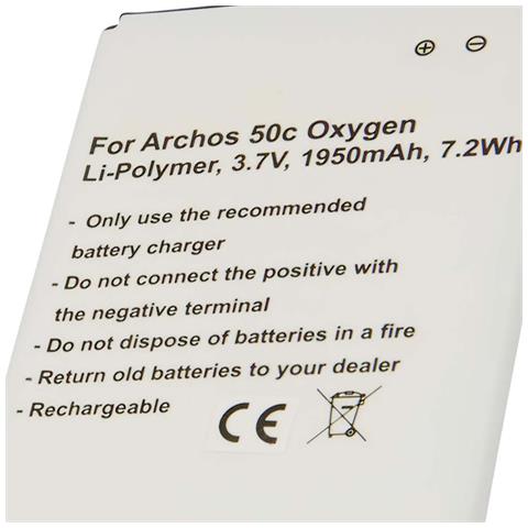 Batteria Di Ricambio Per Archos 50c Oxygen Li-ion 3.7v 1950mah Bianco - Foto 2