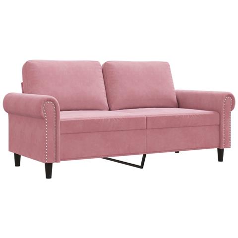 Divano a 2 Posti Rosa 140 cm in Velluto - Foto 1