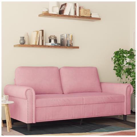 Divano a 2 Posti Rosa 140 cm in Velluto - Foto 2