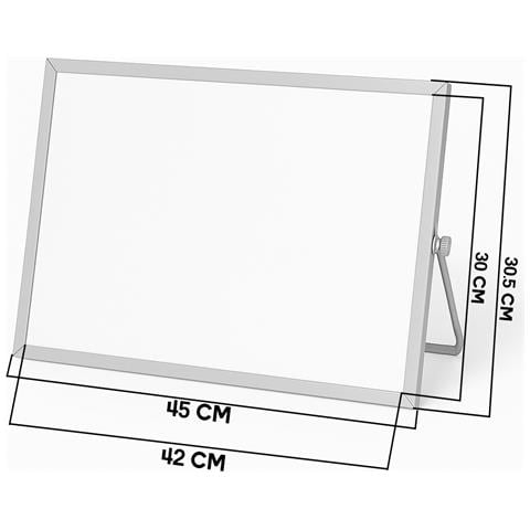 Lavagna Magnetica Cancellabile Doppia Faccia Pennarelli E Cancellino 45x30.5cm - Foto 2