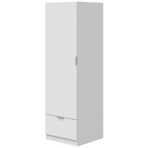 Armadio Camera Da Letto Dello - Guardaroba Grande Un Cassetto, 50x170h Cm Bianco - Foto 1