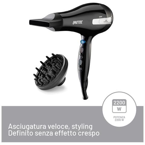Asciugacapelli K7 2000, 2200W, Tecnoloiga a ioni, 2 velocità, 3 temperature, Colpo Aria Fredda, Convogliatore Stretto, Diffusore Professionale - Foto 6