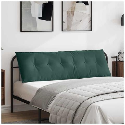 Cuscino per Schiena Verde Scuro 160 x 50 cm Tessuto in Cords - Foto 2