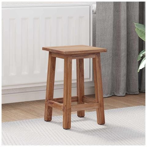 Pouf Naturale 30 x 30 x 47 cm Legno di Mogano - Foto 2