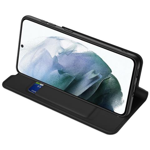 Cover per Galaxy S21 FE - Pelle /PU, Nero, Con Tarjetero - Foto 2