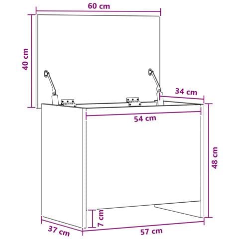 Cassa di stoccaggio Rovere Fumo 60 x 40 x 50 cm - Foto 7