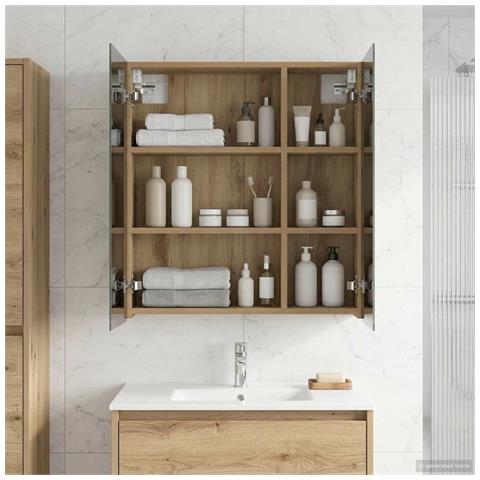 Mobiletto per specchio da bagno con porta Rovere Artigianale - Foto 2